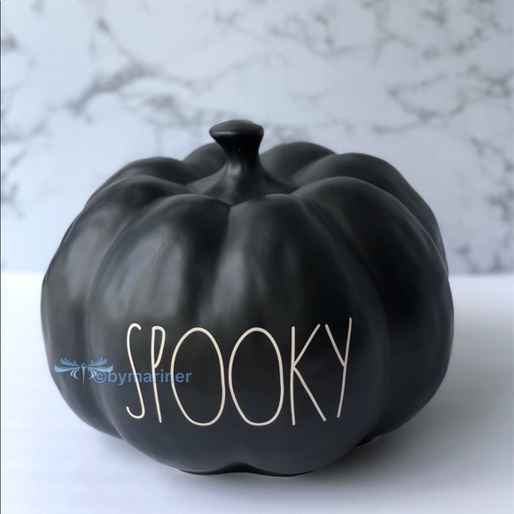 🎃 Rae Dunn Spooky Pumpkin Matte Black Largest - Picture 5 of 6